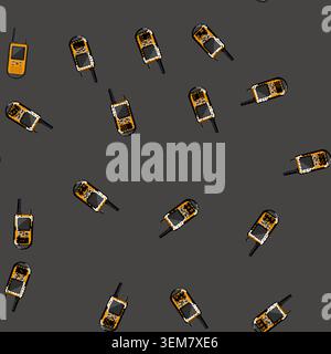 seamless pattern communication walkie talkie cartoon vector Stock Vector