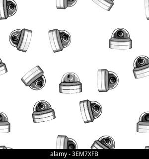 pattern guard ip camera cartoon vector Stock Vector
