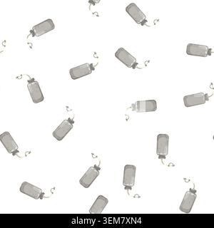 pattern beverage sport drinking bottle cartoon vector Stock Vector