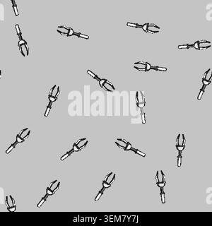 seamless pattern doll claw machine cartoon vector Stock Vector