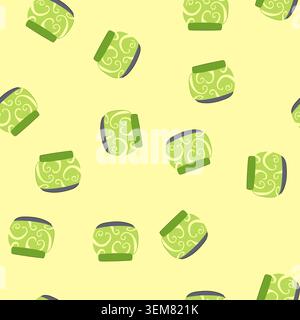 seamless pattern burial urn ashes cartoon vector Stock Vector
