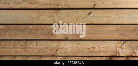 Brown Old Wood Barn Rustic House Wall Wide Horizontal Vintage Background. Wooden Board Shabby Texture. Abstract Web Wide Banner. Interior Or Exterior Stock Photo