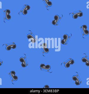 seamless pattern blue welding safety goggles providing eye protection Stock Vector