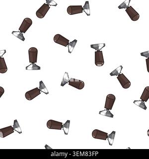 pattern restaurant tamper coffee cartoon vector Stock Vector