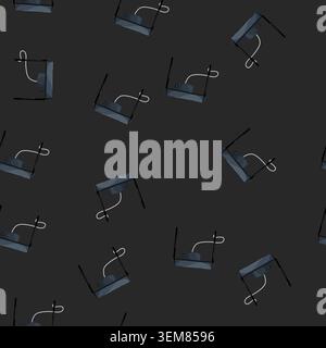 seamless pattern gas stove camp cartoon vector Stock Vector