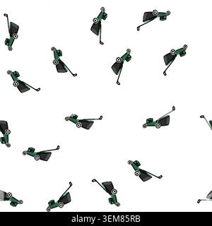 pattern spring lawn mower cartoon vector Stock Vector