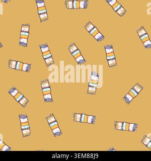 seamless pattern texture boho rug cartoon vector Stock Vector