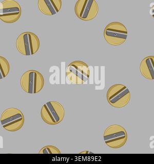 seamless pattern plastic pencil sharpen cartoon vector Stock Vector