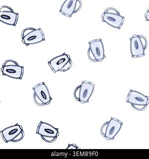 pattern boil kettle electric cartoon vector Stock Vector