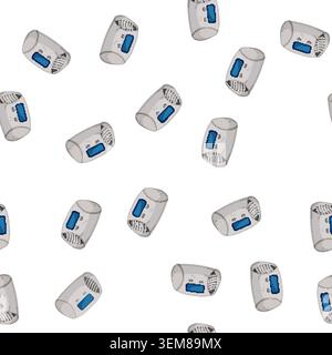 pattern system smoke detector cartoon vector Stock Vector