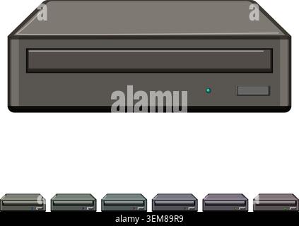 information dvd drive cartoon vector graphic Stock Vector