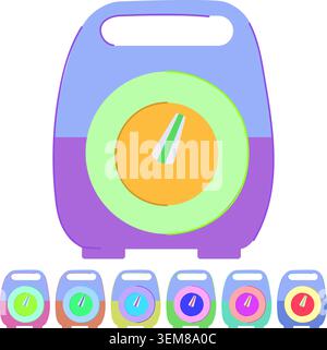 food kitchen timer vector cartoon graphic Stock Vector