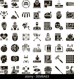 Diverse life and business icons collection Stock Vector