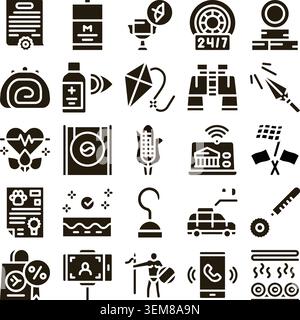 Diverse collection of pictogram icons illustrating various concepts Stock Vector