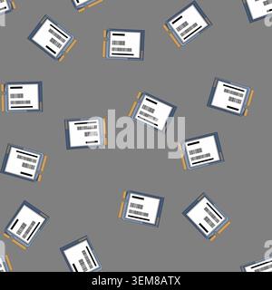 seamless pattern solid ssd storage cartoon vector Stock Vector