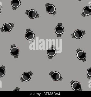 seamless pattern wearable smart watch cartoon vector Stock Vector