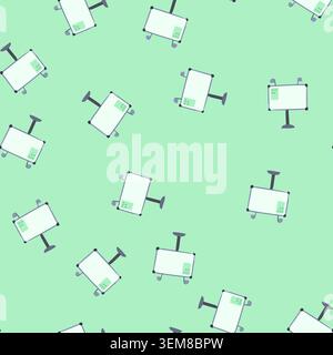 seamless pattern projector electronic whiteboard cartoon vector Stock Vector