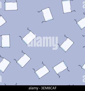 seamless pattern classroom electronic whiteboard cartoon vector Stock Vector