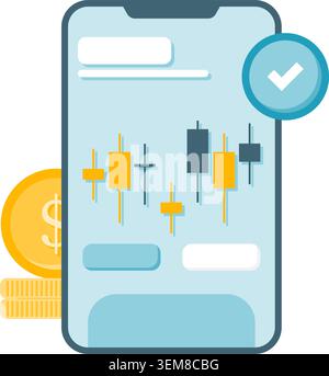 Mobile Trading App Stock Vector