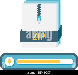 ZIP File Download Stock Vector