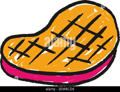 Grilled Steak Beef BBQ Tbone Meat Cookout Stock Vector