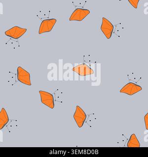 seamless pattern portable orange camping chair for outdoor leisure activity Stock Vector