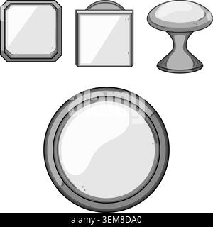 User interface graphics set with assorted buttons and knobs Stock Vector