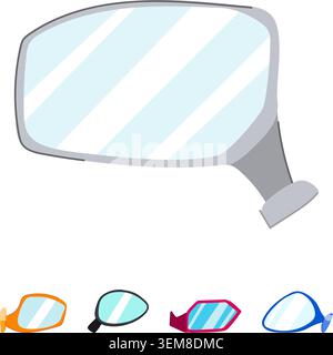 Automobile side mirrors for safe driving concept illustration Stock Vector