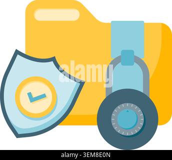 Data Protection Folder Stock Vector