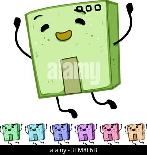 shipping cardboard box character cartoon vector graphic Stock Vector