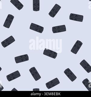 seamless pattern control power strip smart cartoon vector Stock Vector
