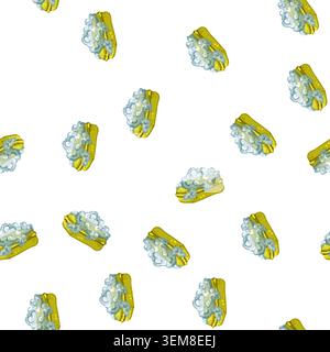 pattern hygiene sponge kitchen cartoon vector Stock Vector