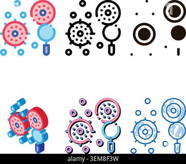 concepts searching pathogen element vector thin line icon Stock Vector
