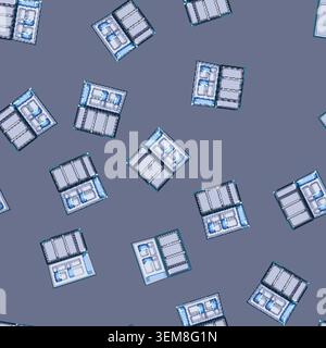 seamless pattern door fridge refrigerator cartoon vector Stock Vector