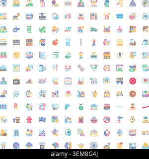 Diverse linear icon set illustrating modern concepts Stock Vector