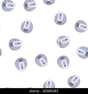 pattern alarm smoke detector cartoon vector Stock Vector
