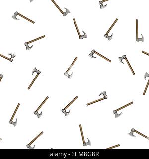 pattern weapon viking axe cartoon vector Stock Vector