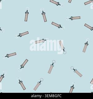 seamless pattern lanyard key ring clip cartoon vector Stock Vector