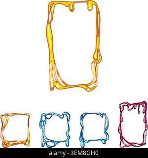 Dripping slime frames creating colorful liquid borders Stock Vector
