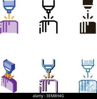 drilling parts icon vector outline diversity Stock Vector