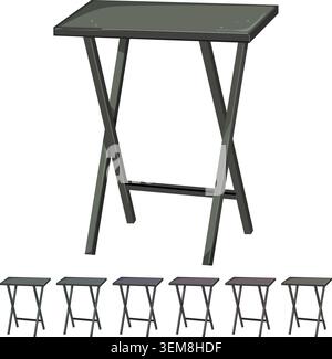 outdoor folding table cartoon vector graphic Stock Vector