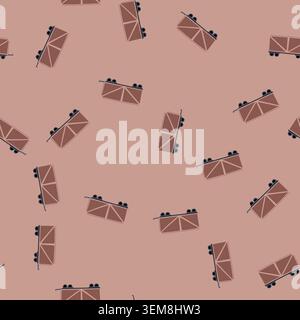 seamless pattern freight train wagon transporting cargo Stock Vector