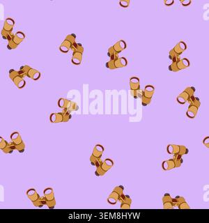 seamless pattern view binoculars cartoon vector Stock Vector