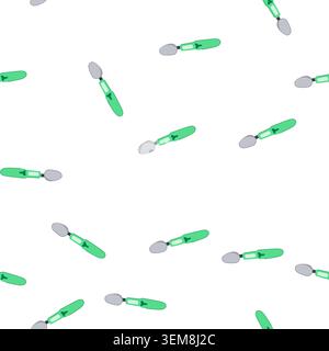 pattern eating smart spoon cartoon vector Stock Vector