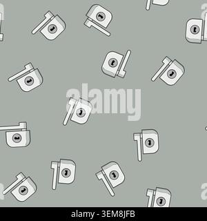 seamless pattern Window lock security mechanism preventing unauthorized access Stock Vector