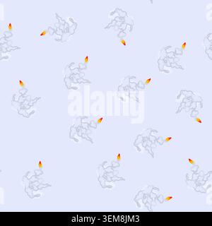 seamless pattern exhaust rocket smoke trail cartoon vector Stock Vector