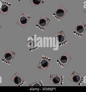 seamless pattern household washing machine cartoon vector Stock Vector