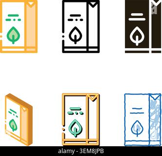 flour milk looks juice package packaging vector icon Stock Vector