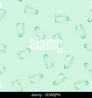 seamless pattern sustainable plastic shopping bag cartoon vector Stock Vector