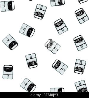pattern electric aerogrill cooking cartoon vector Stock Vector